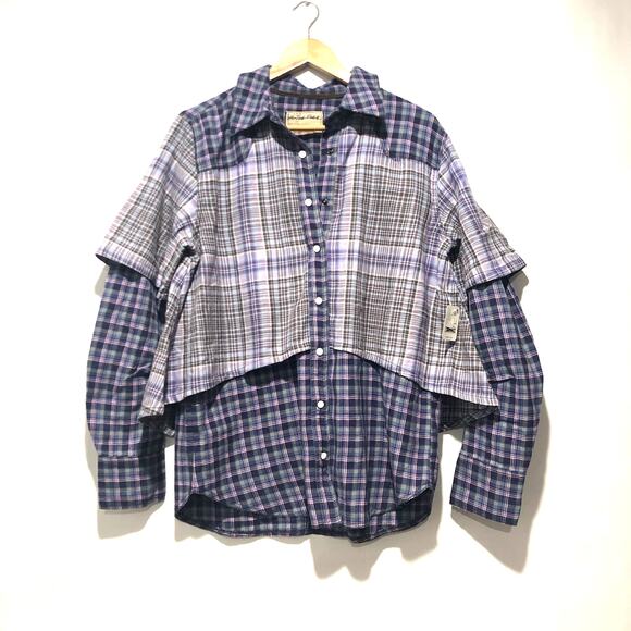 We The Free Layer It Up Plaid Long Sleeve Shirt Multicolor Size M NWT - Picture 5 of 12